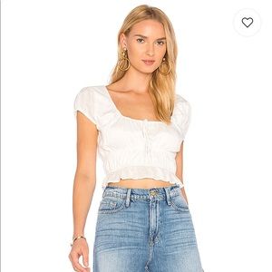 Pegasus Top - Ruched Waist Crop Peasant Top